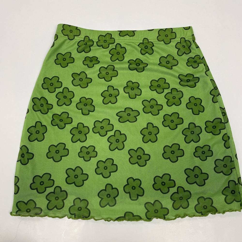 Green Mesh Flower Skirt